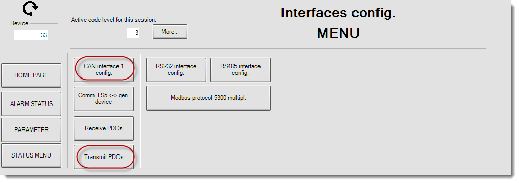 Interfaces config