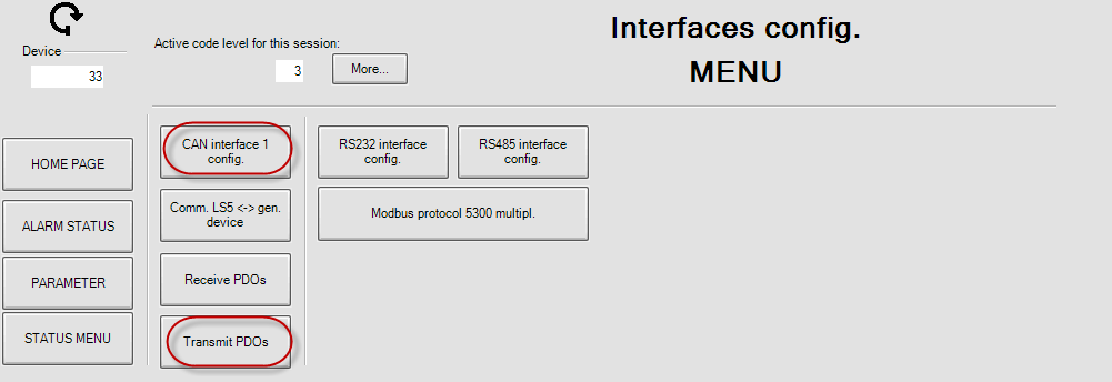 Interfaces config